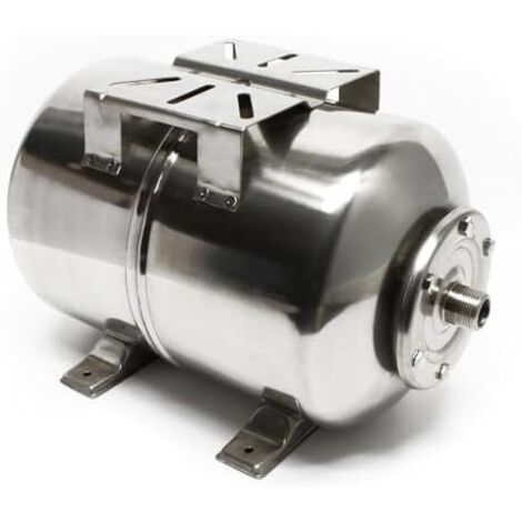 Vase d'expansion en acier inoxydable de 24 l, chaudière à membrane pour installations d'eau domestique et systèmes surpression avec EPDM - 24L