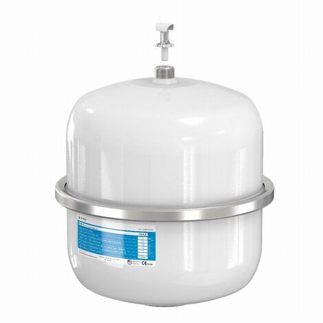 Vase d'expansion 12L pour eau chaude sanitaire – Acier blanc – Pression 4 bar – Compatible avec préparateurs d'eau – 24349 – Flamco Flexcon