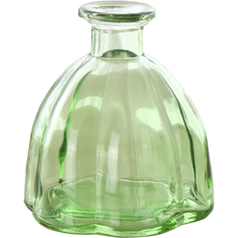 Vase Diffuseur [Flacon Vide] en Verre Ø10x11cm pour Fleurs, Aromathérapie et Décor - 260g (Transparent, Gris, Vert, Bleu, Jaune)