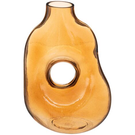 Vase Donut Glas - bernsteinfarben - H24 -5 cm