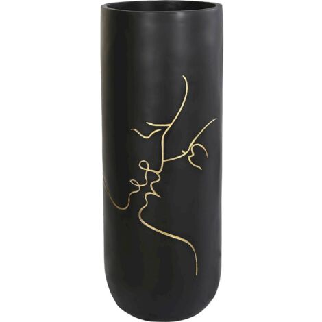 Vase élégant en résine noire pour déco chic moderne - Noir mat