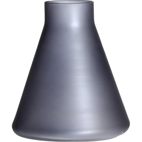 Vase élégant Kalhe gris shabby chic en verre - Gris anthracite chic et intemporel