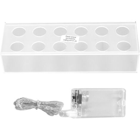 Vase en acrylique rectangulaire transparente moderne avec éclairage LED - Boîte à fleurs 12 trous