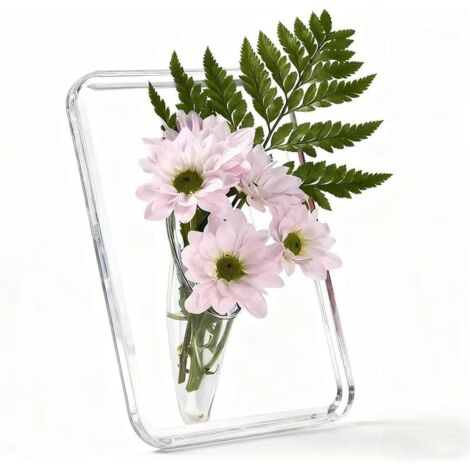 Vase en Acrylique Transparent, Petites vases déco pour Table, Design Moderne, Adapté aux Plantes hydroponiques, Idéal pour décoration de Salon, Mariage et Autres Occasions (Transparent)