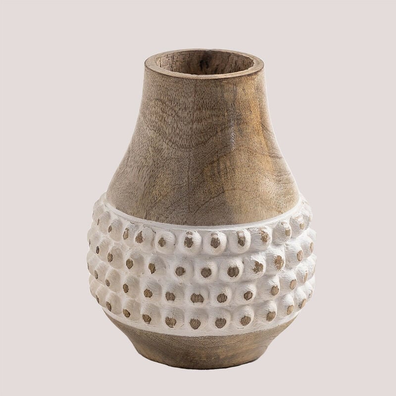 Sklum - Vase en Bois de Manguier Biala ↑16 cm - ↑16 cm