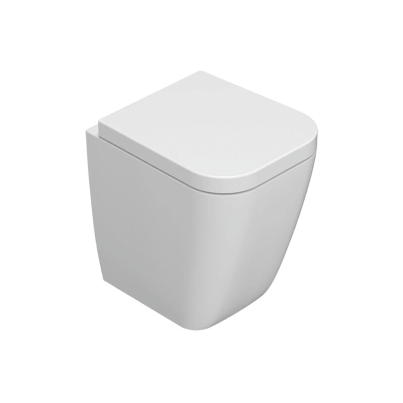 Wc à poser en céramique 45x36 cm Globo Stone SS002BI Blanc - Céramique - Standard