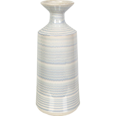 Vase en céramique blanc bleu style contemporain élégant - Blanc nuancé de bleu pastel