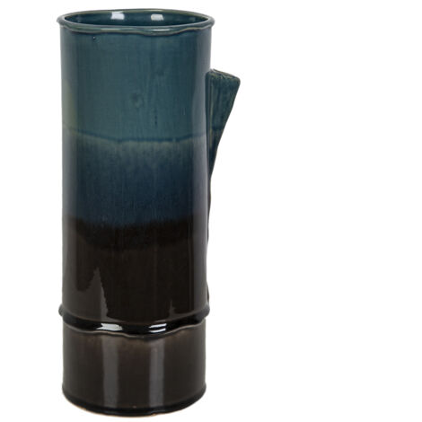 Vase en céramique bleu/noir
