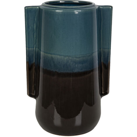 Vase en céramique bleu/noir