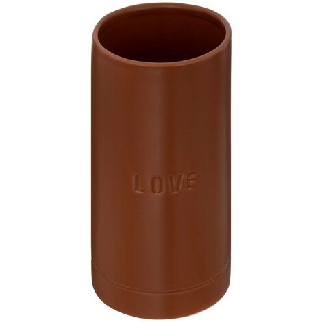 Vase en Céramique émaillée Marron Caramel D 10 x H 20 cm - Atmosphera