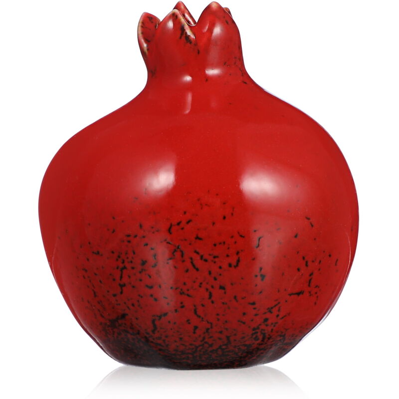 Feiyue - Vase en céramique en forme de grenade, petit fruit, décoration de salon, support pour arrangement floral, rouge