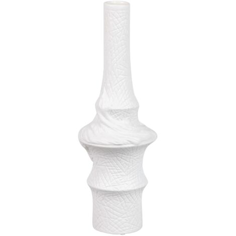 Vase en céramique Itaca blanc 13x8x38 cm