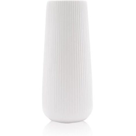 Vase en Céramique Moderne pour Herbes de la Pampa, Fleurs Séchées et Fraîches, Vase Blanc Idéal pour Salon, Chambre à Coucher