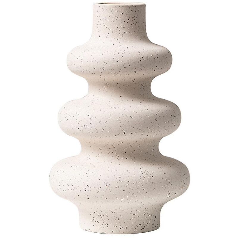 Fei Yu - Vase en céramique nordique beige pot de fleurs décoration de la maison composition florale jardin salon bureau bureau