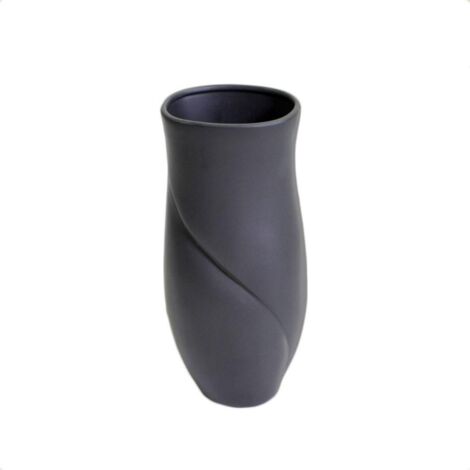 Vase en céramique pétale noir mat cm17x16h36,5