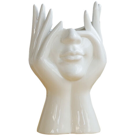 Vase en céramique vase à fleurs blanc design miniature pour la maison