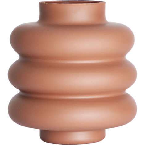 Vase en cristal chocolat finition mate style contemporain - Chocolat mat cristal
