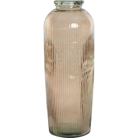 Vase en cristal recyclé taupe pour décoration chic - Teinte taupe subtile et naturelle