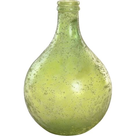 Vase en cristal recyclé vert style vintage cottage - vert cristal vieilli