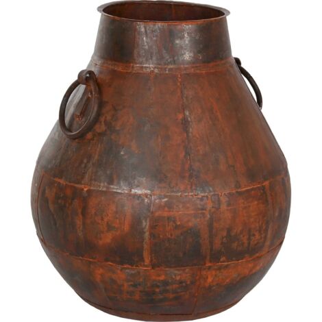 Vase en fer couleur terre cuite élégance rustique - Terre cuite profond