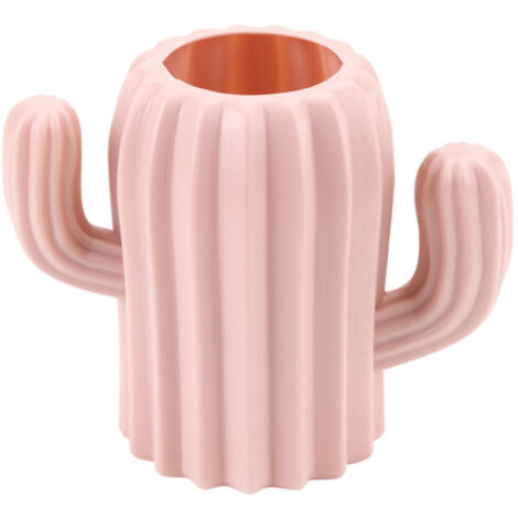 Vase en forme de cactus Surfaces mates Style scandinave Vase en glaure imitation pour la décoration de la maison Cadeaux Stockage d'articles Rose