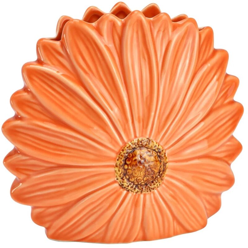 Vase en forme de fleur 17x16x7 cm orange
