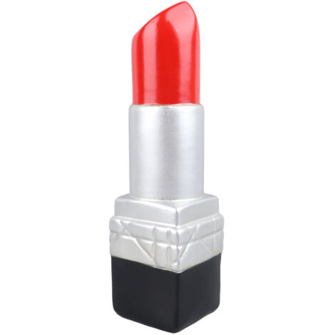 Vase en Forme de Rouge à Lèvres Réaliste en Résine - Décoration Élégante pour Salon, Café ou Librairie - Finition Argentée