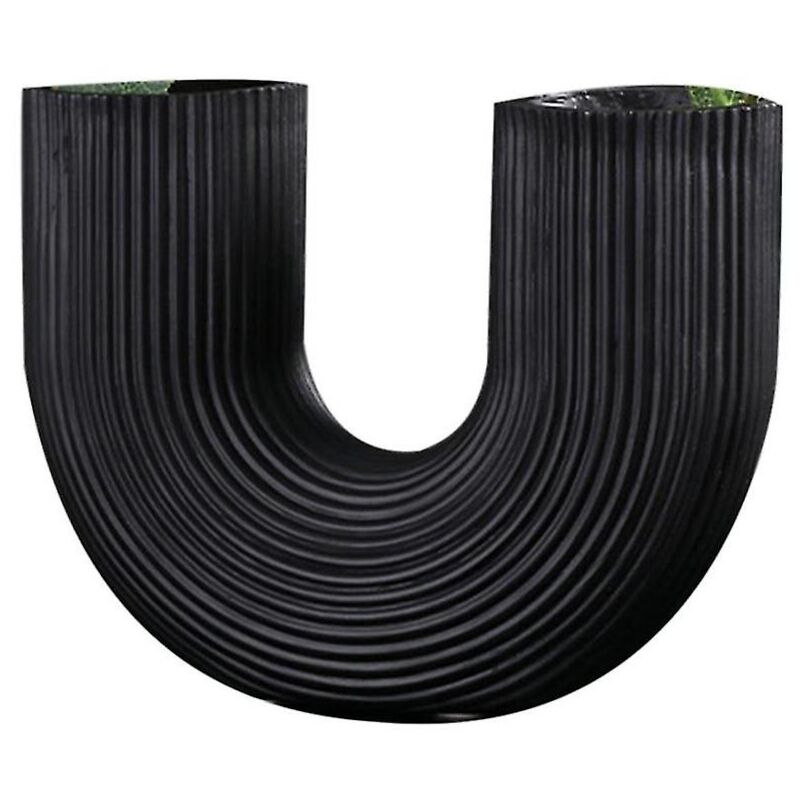 Feiyue - Vase en forme de u Vase à fleurs esthétique Fleurs séchées modernes Pot de fleurs en résine Cache-pot pour fleurs Bureau