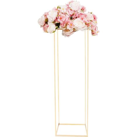 Vase en métal doré, Décoration de table de mariage, 100 cm de haut, Vase colonne de fleurs, Support géométrique pour fête d'anniversaire, Décoration de la maison