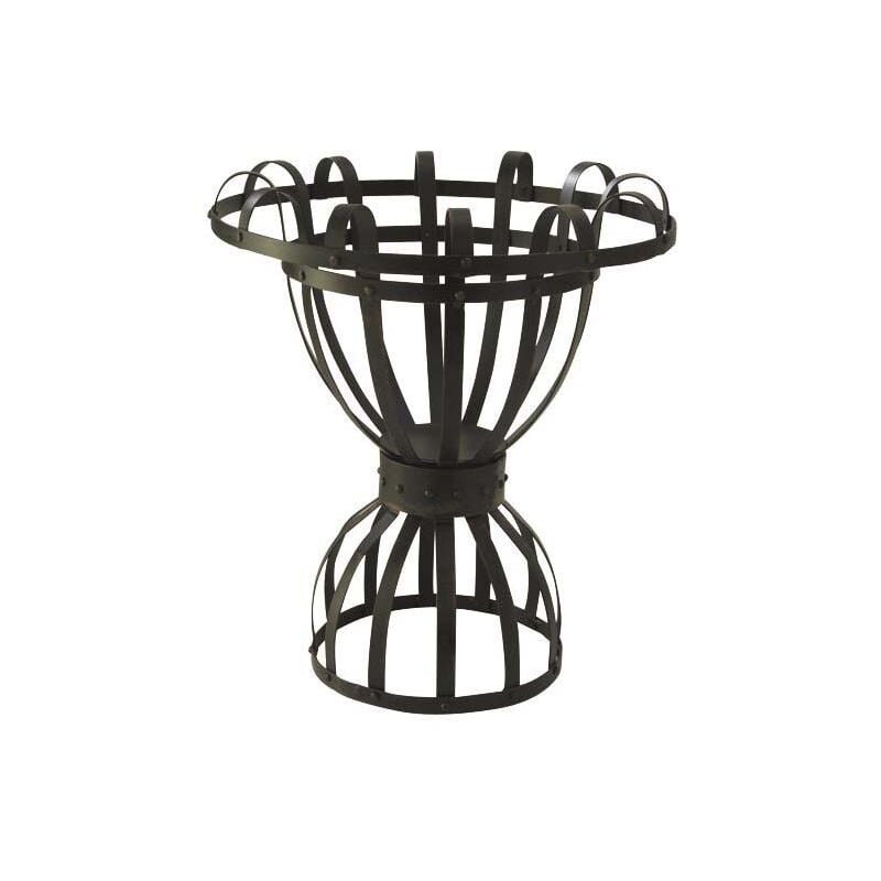 Vase en métal noir ajouré