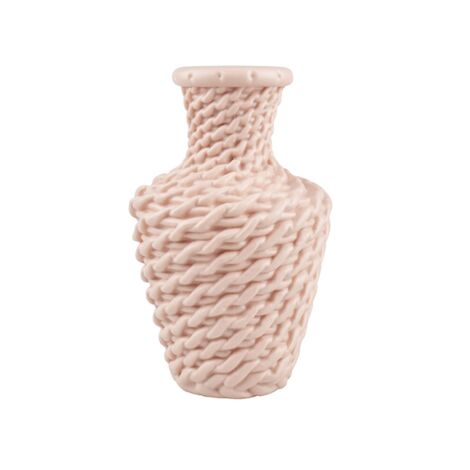 Vase en Plastique Style Nordique pour Fleurs Sèches ou Fraîches, Décoratif Rose Imitation Rotin