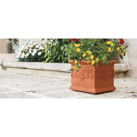 Vase en polymère Monacis Carré Raisin Terracotta cm 35 (35X35X29h)
