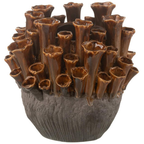 Vase en Porcelaine "Anémone" 28cm Marron