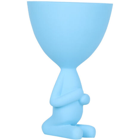 Vase en pot de fleurs succulentes créatif abstrait mignon méchant récipient en pot (bleu)