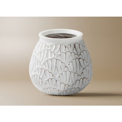 Vase en résine blanche H22 cm CEDRE