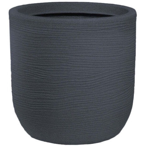Vase en résine intérieur extérieur pour plantes cylindriques design d.35x34h Raffaello Grigio