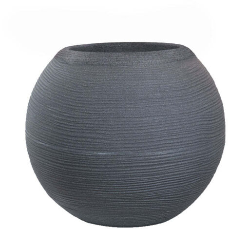 Vase en résine pour plantes d'intérieur et d'extérieur, design sphère ronde d.40x33h Botticelli Gris