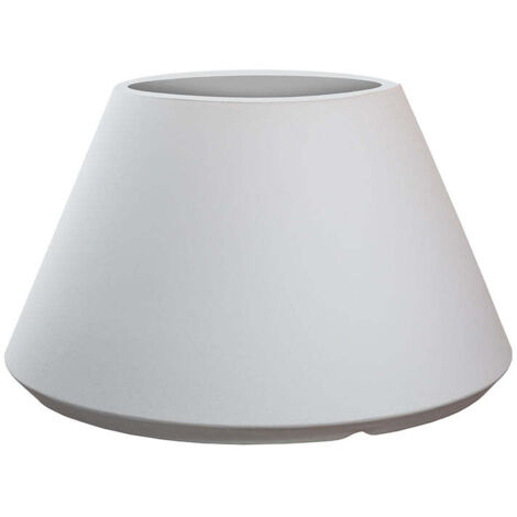 Vase en résine pour plantes intérieur/extérieur, design rond conique d.60x35h Stromboli Blanc