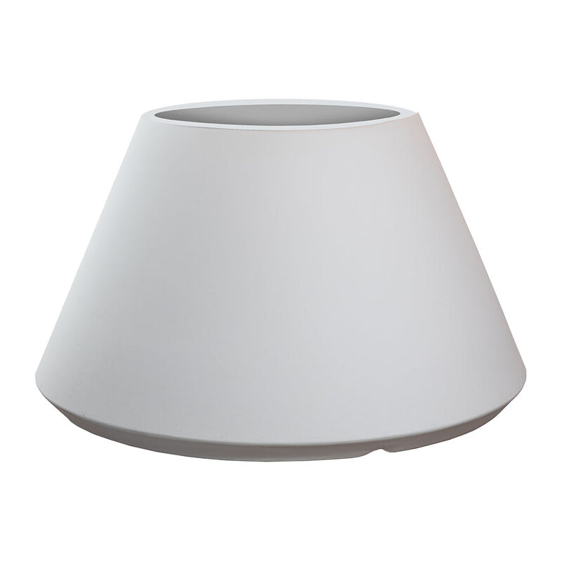 Vase en résine pour plantes intérieur/extérieur, design rond conique d.60x35h Stromboli Blanc