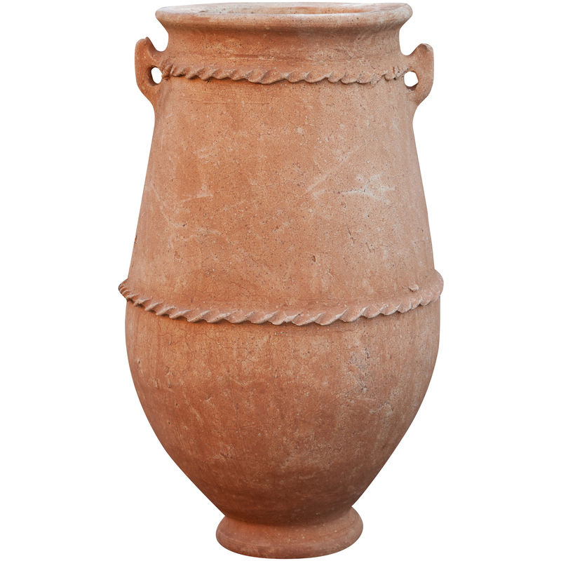 Jardin Sahara pot en terre cuite Amphore pour fleurs Grand pot intérieur extérieur Pot décoratif Jardinière 45x75 cm Fait main