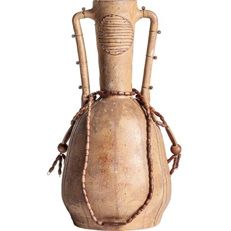 Vase en terre cuite marron finition artisanale style éclectique - Marron terre cuite vieilli
