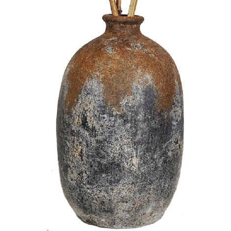 Vase en terre cuite noir antique pour une décoration authentique - Noir vieilli effet patiné