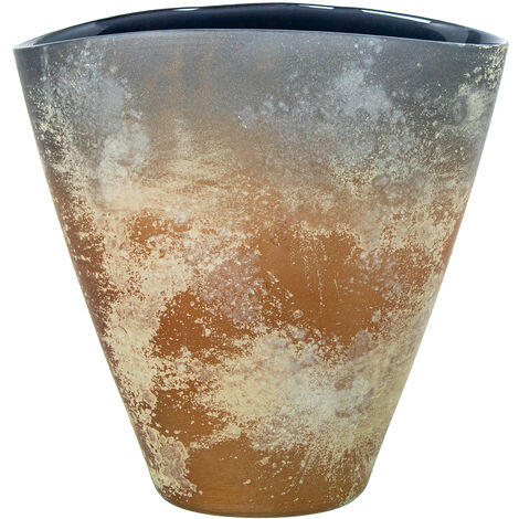 Vase en Verre 24 Cm Gris/Cuivre Opaque 24X14X24 Cm