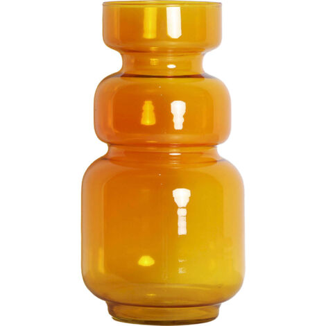 Vase en verre ambré finition brillante style contemporain - Ambre lumineux transparent