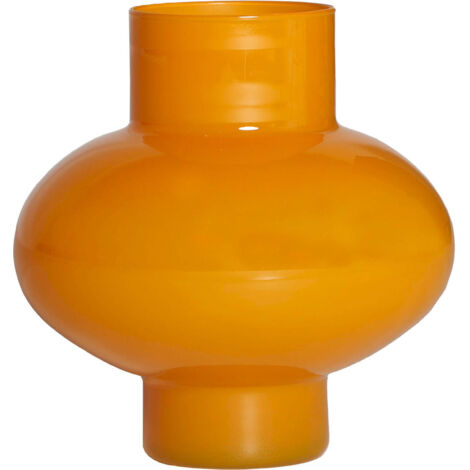 Vase en verre ambré finition laquée style contemporain élégant - Ambre translucide chaleureux