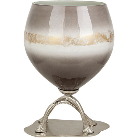 Vase en verre base en aluminium