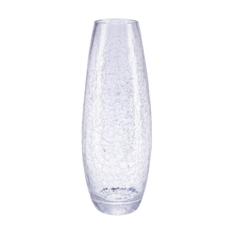 Vase en Verre 'Craquelé' 40cm Transparent