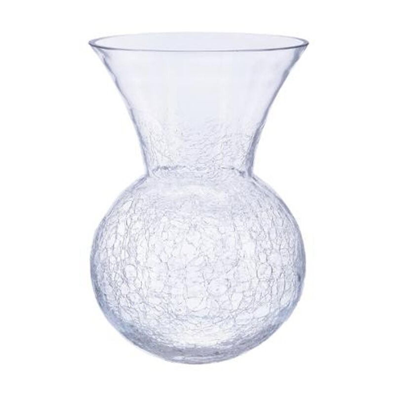 Vase en Verre Craquelé 'Boule' 28cm Transparent