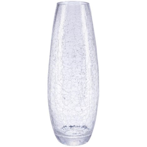Vase en Verre "Craquelé" 40cm Transparent