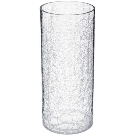 Vase en Verre Cylindrique "Craq" 30cm Transparent